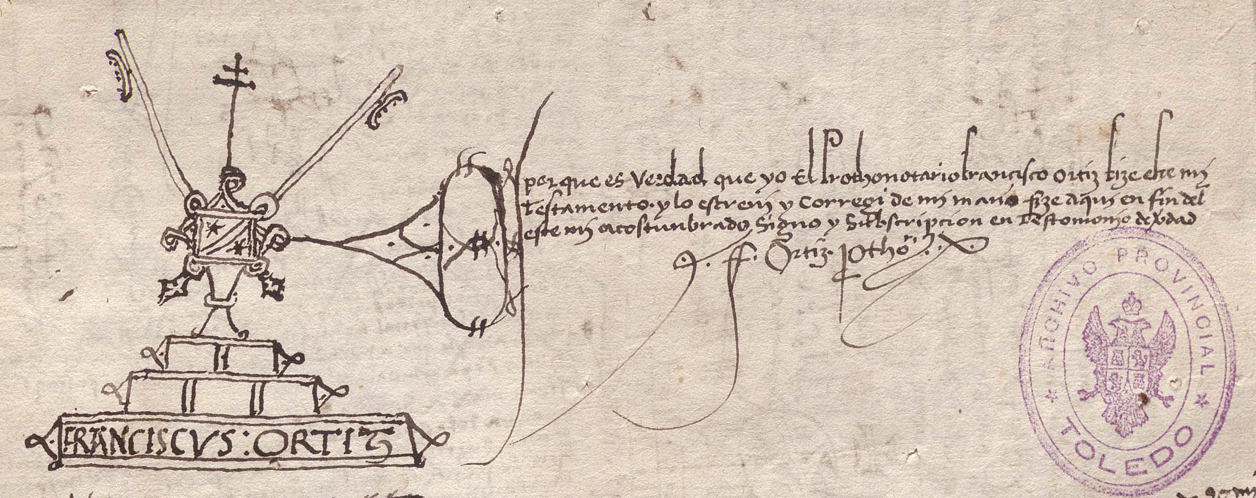 Detalle del testamento