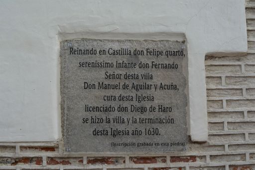 Iglesia parroquial de Nuestra Señora de la Asunción, placa