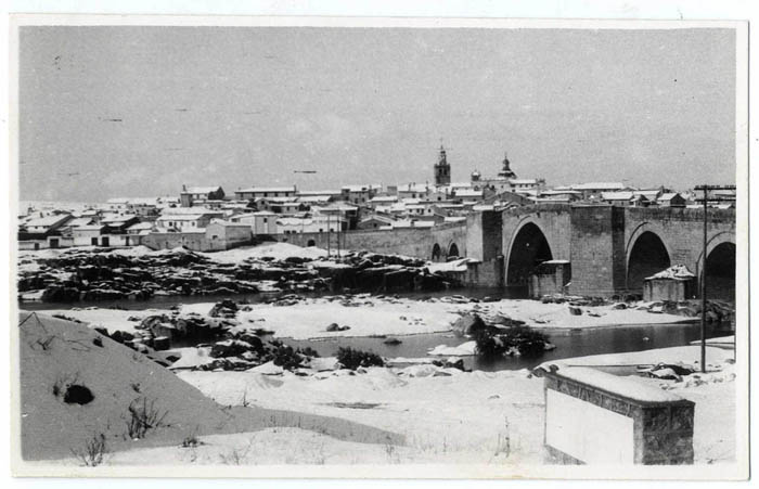 El Puente del Arzobispo. Panorámica con nieve.1965 (P-233)