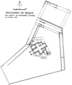 A.- PLANO DE LA IGLESIA Y  RESTOS DEL MONASTERIO DE MELQUE