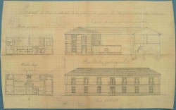 Chozas de Canales. Plano edificio polivalente, 1901