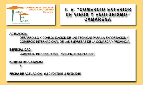 COMERCIO EXTERIOR DE VINOS Y ENOTURISMO (CAMARENA)