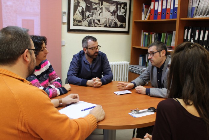 Un mimento de la reunión entre el vicepresidente de la Diputación y la nueva dirección de CCOO