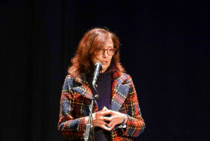 Ana Gómez en la inauguración de CIBRA en la casa de la cultura de La Puebla de Montalbán