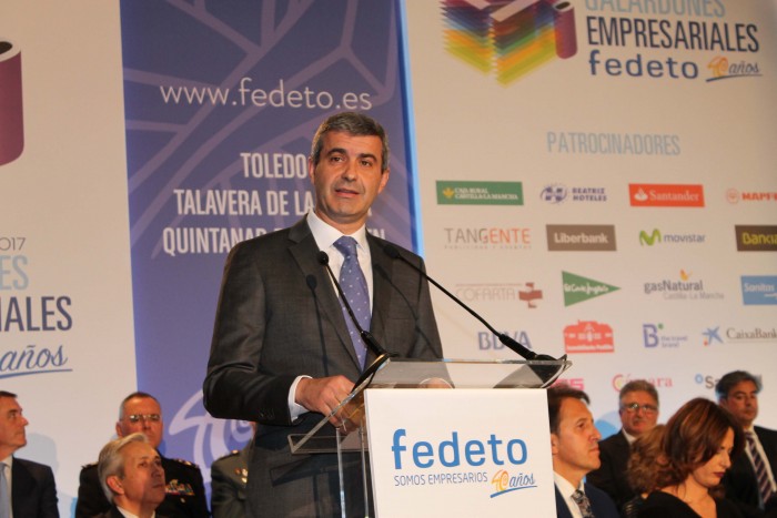 Imagen de Álvaro Gutiérrez durante su intervención en los XXI Premios Fedeto
