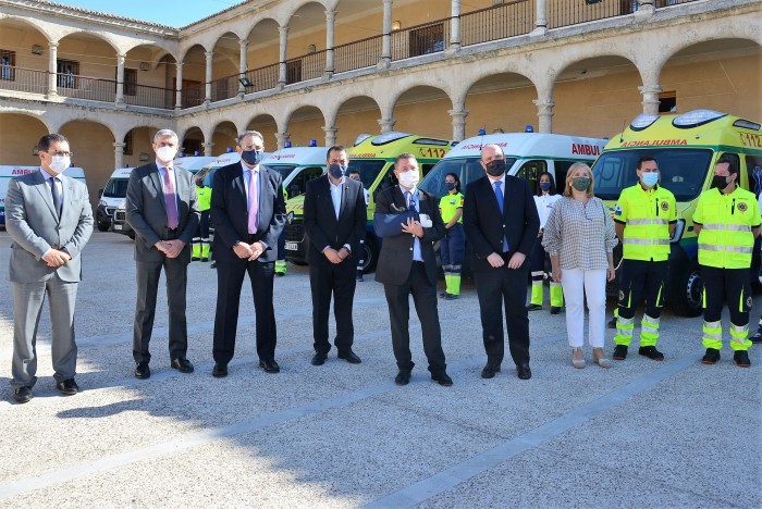 Imagen de Álvaro Gutiérrez en la presentación de las nuevas ambulancias de la provincia de Toledo