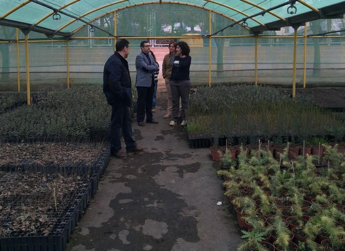 Imagen de Fernando Muñoz en el área de producción del Vivero Taxus