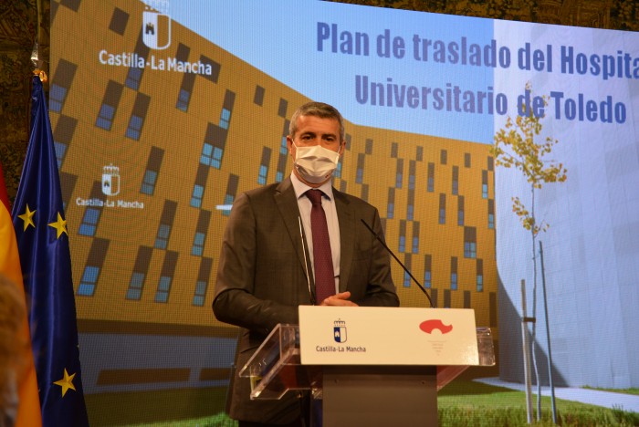 Imagen de Álvaro Gutiérrez en la presentación del traslado del nuevo Hospital Universitario de Toledo