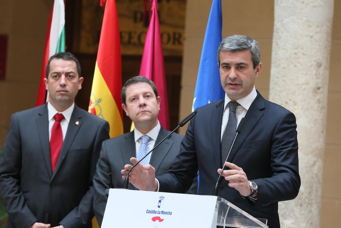 Imagen de Álvaro Gutiérrez en las declaraciones que hacía tras la reunión del Consejo de Gobierno