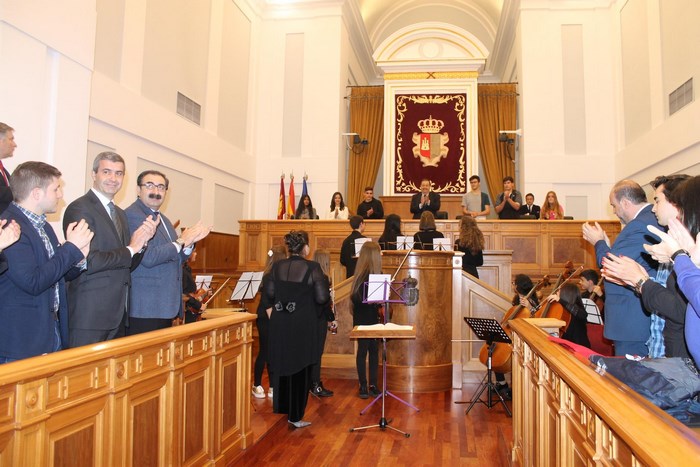 Álvaro Gutiérrez en el acto celebrado en las Cortes de Castilla-La Mancha por el Día de Europa