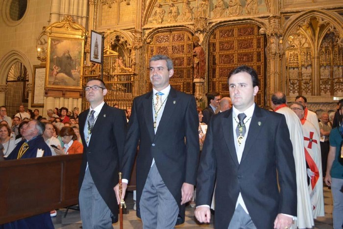Álvaro Gutiérrez, Fernando Muñoz y Ángel Luengo en la Santa Misa del Corpus de Toledo