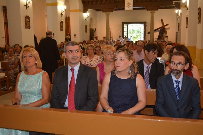 Álvaro Gutiérrez en un momento de la misa en honor de Santa María Magdalena en Carranque