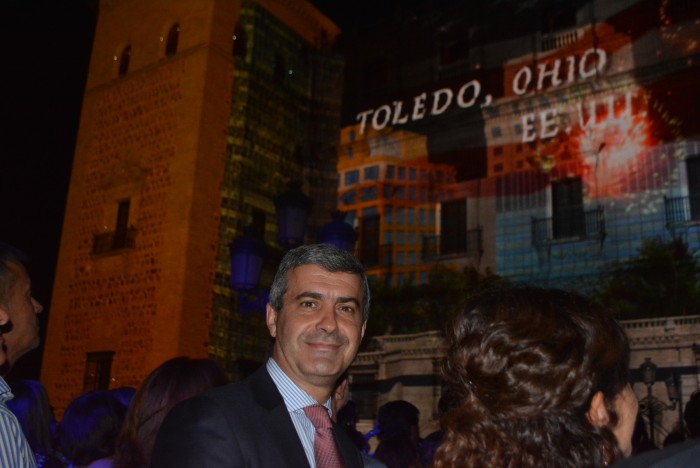 Álvaro Gutiérrez en un momento de la proyección en el Alcázar de Toledo