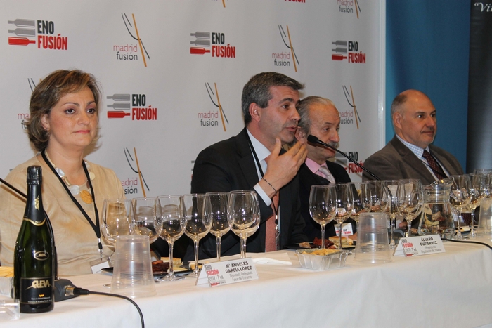 Imagen de Álvaro Gutiérrez durante su intervención en la cata de vinos toledanos en ENOFUSIÓN 2017