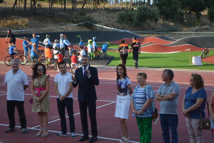 Imagen de Álvaro Gutiérrez durante la inauguración de la pista de pump truck de Navalcán