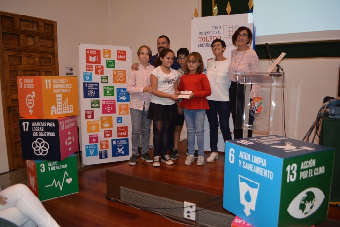 Ana Gómez durante la entrega del premio