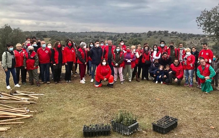 Participantes en la plantación en El Borril