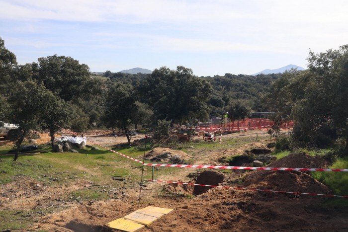 Imagen de Marina García supervisando el hábitat del lince