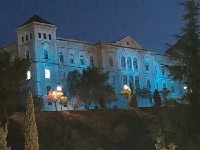 Diputación iluminada de azul