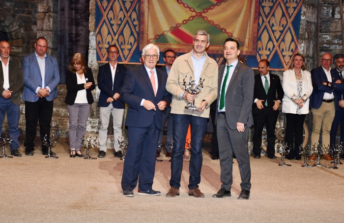 Álvaro Gutiérrez recogiendo el reconocimiento a la Diputación de Toledo