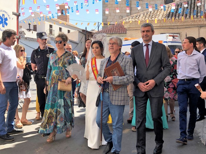 Imagen de Álvaro Gutiérrez e Ismael Pinel dirigiéndose a la suelta de vaquillas de La Puebla de Montalbán