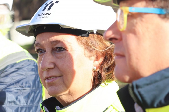 Imagen de  Cedillo supervisando las obras de demolición