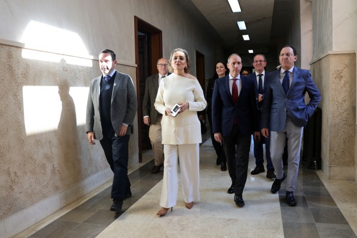 Imagen de Parte del equipo de Gobierno antes de la rueda de prensa