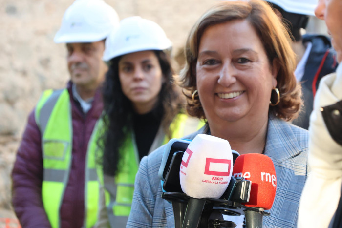 Concepción Cedillo en la visita a las obras de Alamillos del Tránsito