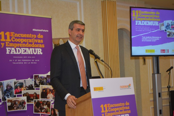 Imagen de Álvaro Gutiérrez durante la inauguración den 11º Encuentro de cooperativas y emprendiimiento e