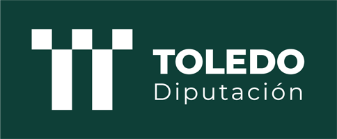 Logotipo de Diputación de Toledo en blanco y fondo verde
