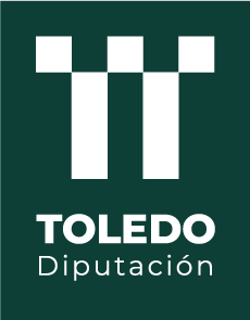 Logotipo de Diputación de Toledo en blanco y fondo verde
